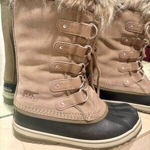 Sorel Joan Of Attic Lace Up Snow Boots Faux Fur Lined Women’s USA Size 8/39 EU